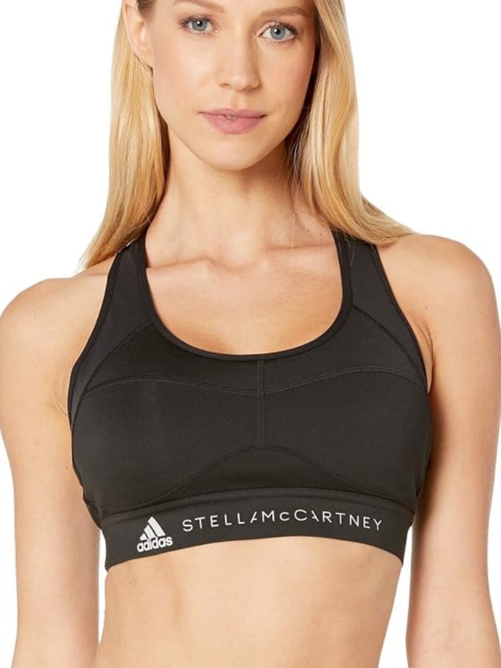 Adidas Stella McCartney Performance Essentials Black Racerback Sports Bra Top